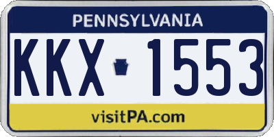 PA license plate KKX1553