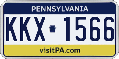 PA license plate KKX1566