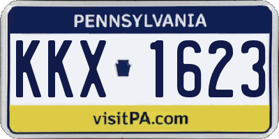 PA license plate KKX1623