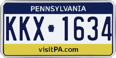 PA license plate KKX1634