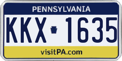 PA license plate KKX1635