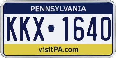 PA license plate KKX1640