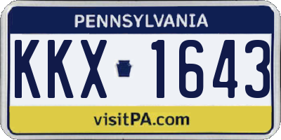 PA license plate KKX1643