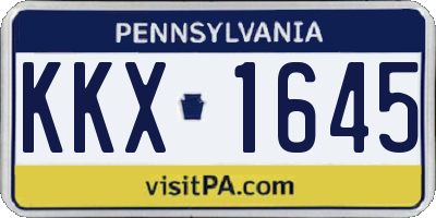 PA license plate KKX1645
