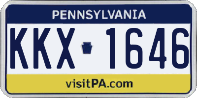 PA license plate KKX1646