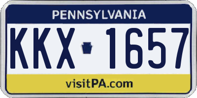 PA license plate KKX1657
