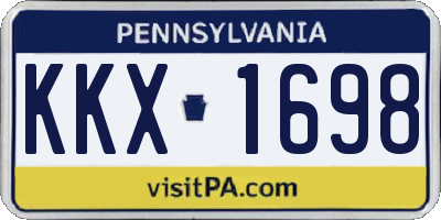PA license plate KKX1698
