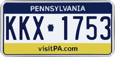 PA license plate KKX1753