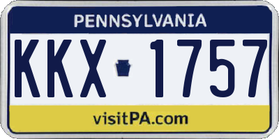 PA license plate KKX1757