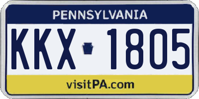 PA license plate KKX1805