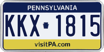 PA license plate KKX1815