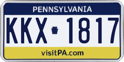 PA license plate KKX1817