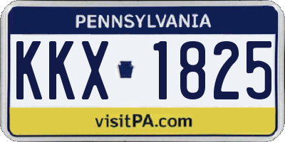 PA license plate KKX1825