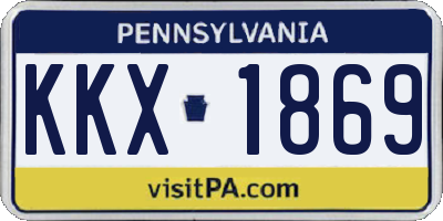 PA license plate KKX1869