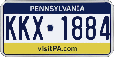 PA license plate KKX1884
