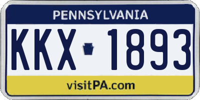 PA license plate KKX1893