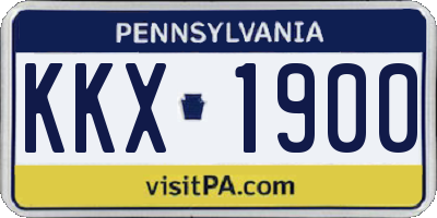PA license plate KKX1900