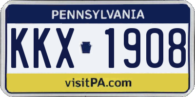PA license plate KKX1908