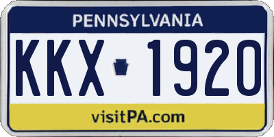 PA license plate KKX1920