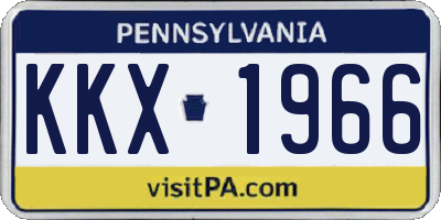 PA license plate KKX1966