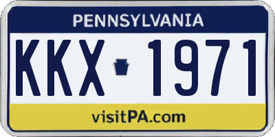 PA license plate KKX1971