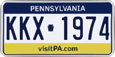 PA license plate KKX1974