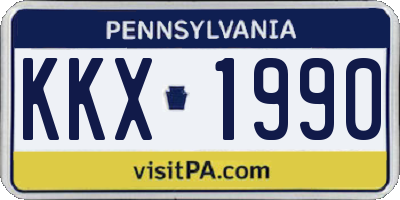 PA license plate KKX1990