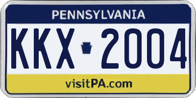 PA license plate KKX2004
