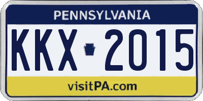 PA license plate KKX2015