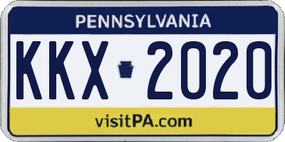 PA license plate KKX2020
