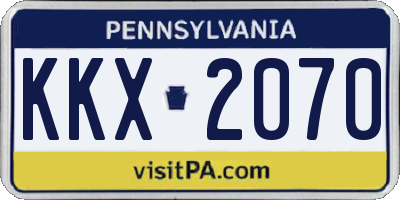 PA license plate KKX2070