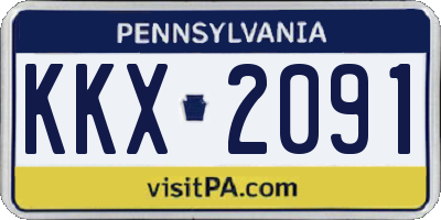 PA license plate KKX2091