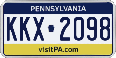 PA license plate KKX2098