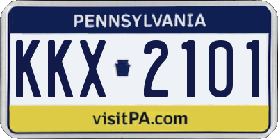 PA license plate KKX2101