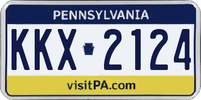 PA license plate KKX2124