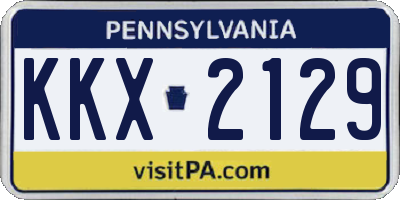 PA license plate KKX2129