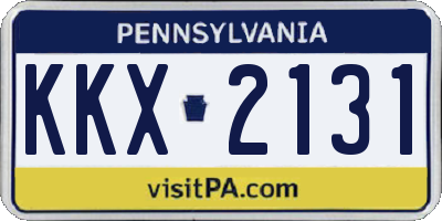 PA license plate KKX2131