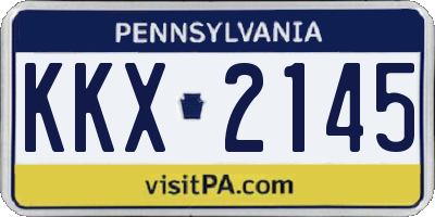 PA license plate KKX2145