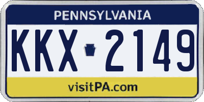 PA license plate KKX2149