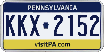 PA license plate KKX2152