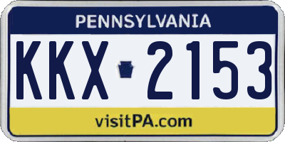 PA license plate KKX2153
