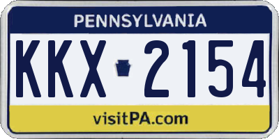 PA license plate KKX2154