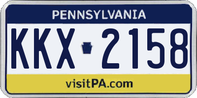 PA license plate KKX2158