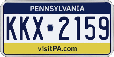PA license plate KKX2159