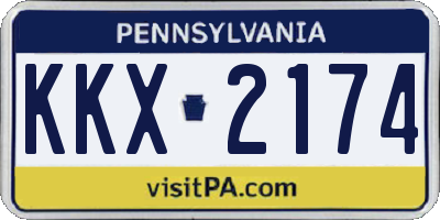 PA license plate KKX2174