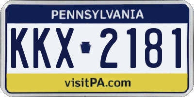 PA license plate KKX2181