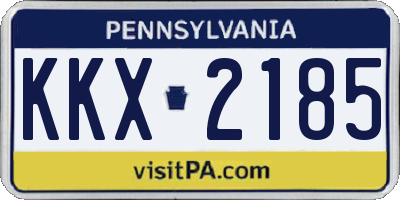 PA license plate KKX2185