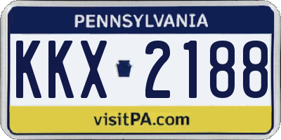 PA license plate KKX2188