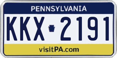 PA license plate KKX2191