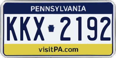 PA license plate KKX2192